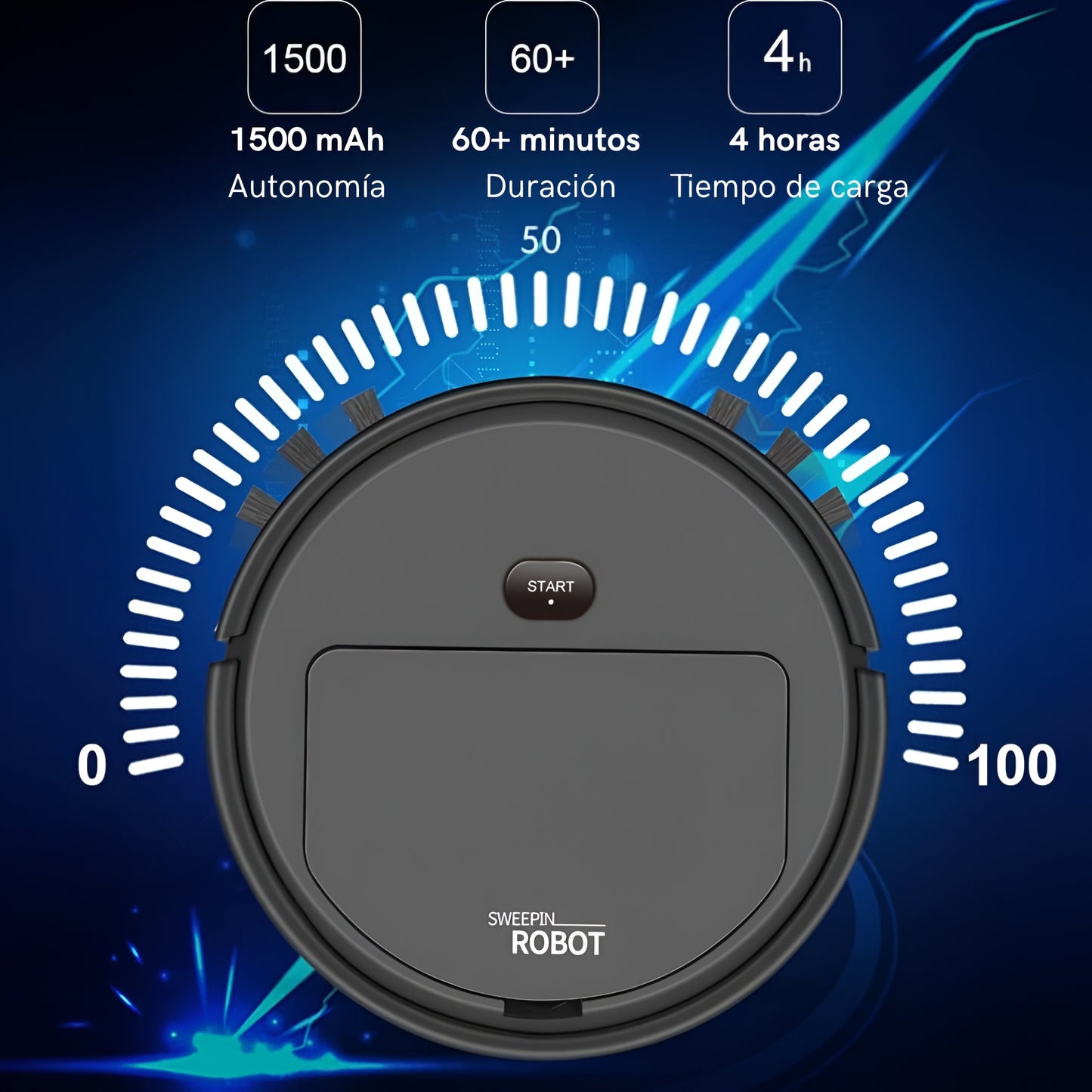 Robot de Limpieza Automático con Barrido, Aspirado y Trapeado