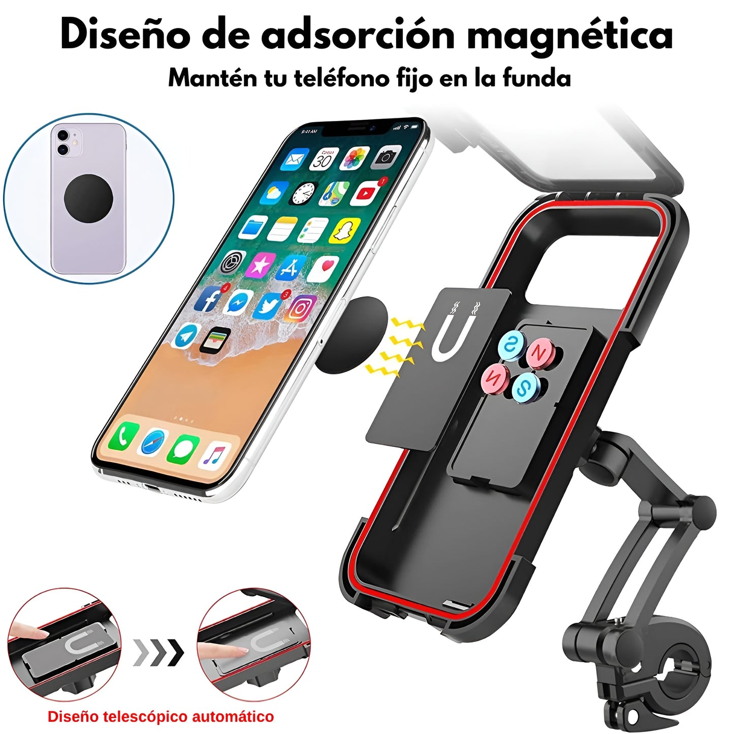 Bolsa de Manubrio Multifuncional para Moto y Bicicleta