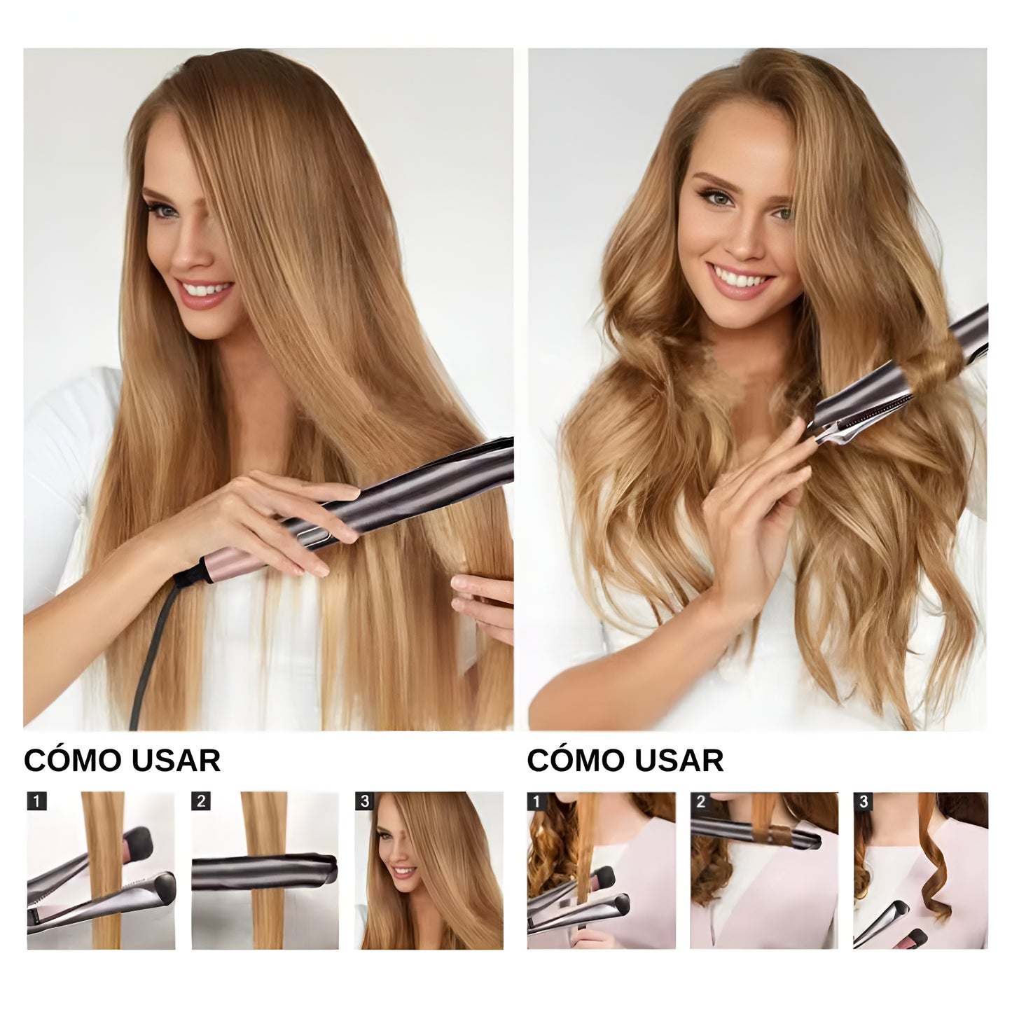 Estilizador 2 en 1 para Cabello Liso u Ondulado