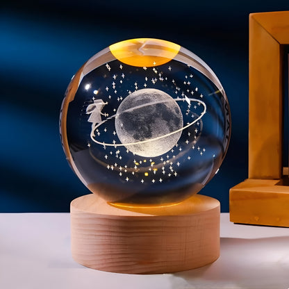 Lámpara Luna 3D en Cristal