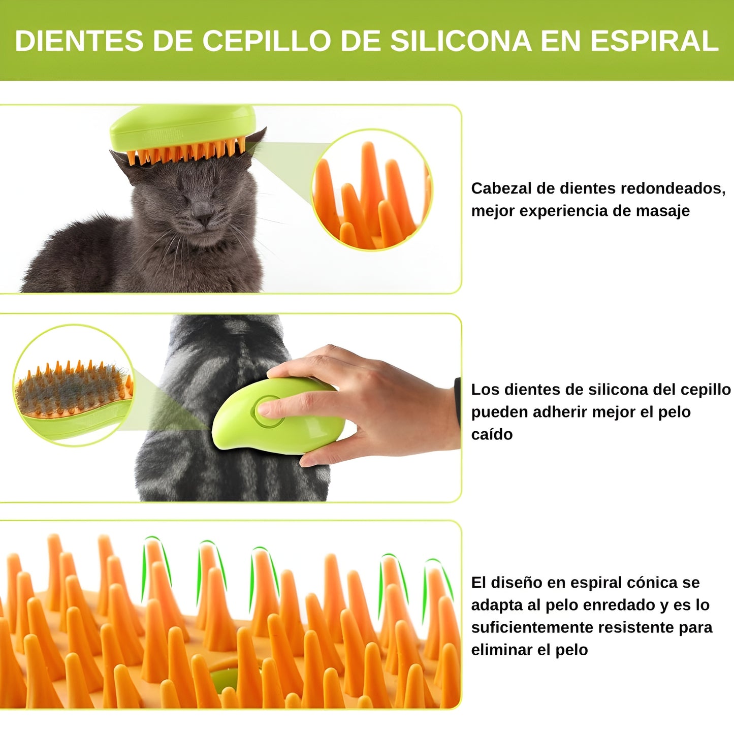 Cepillo a Vapor 3 en 1 para Mascotas