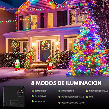 Luces Solares Navideñas Multicolor 400 LED – Impermeables