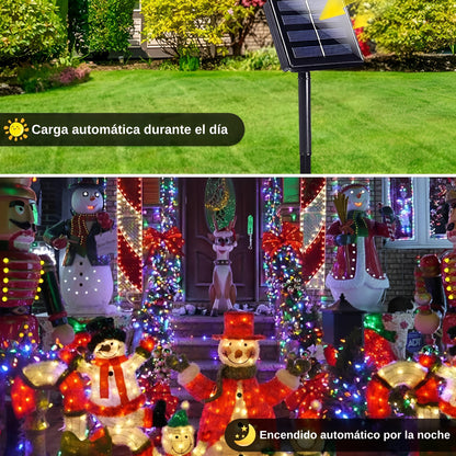 Luces Solares Navideñas Multicolor 400 LED – Impermeables