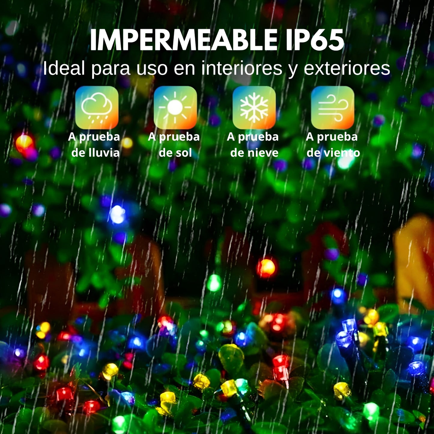 Luces Solares Navideñas Multicolor 400 LED – Impermeables