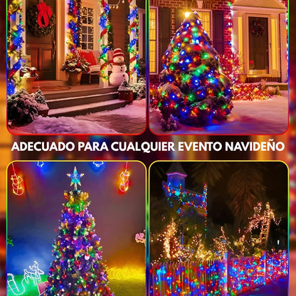 Luces Solares Navideñas Multicolor 400 LED – Impermeables