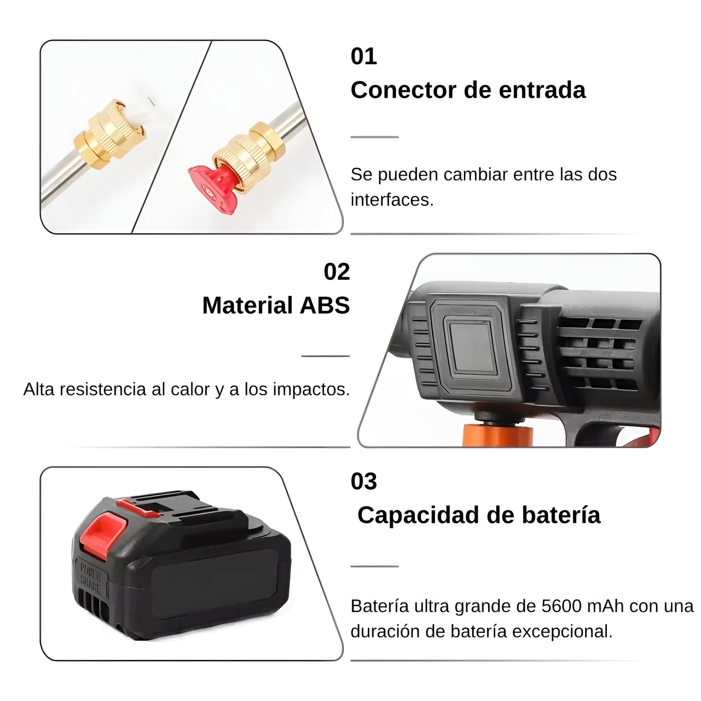 Hidrolavadora Portátil Inalámbrica de Alta Potencia