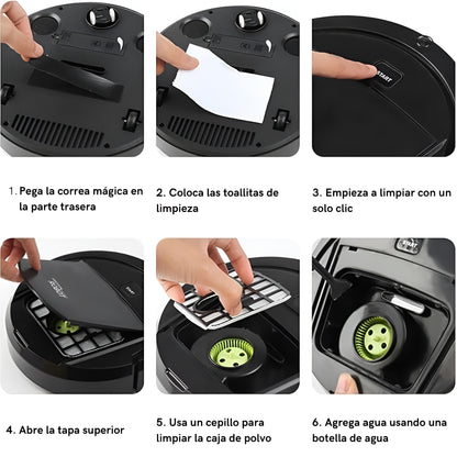 Robot de Limpieza Automático con Barrido, Aspirado y Trapeado