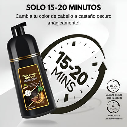 Champú Tinte Natural Castaño Oscuro 3 en 1
